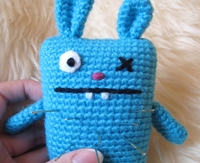 craftster Ugly Bunny Pincushion and Bag Charm